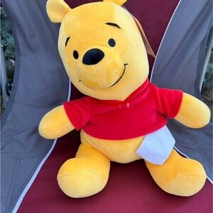 Disney Yellow and Red Winnie the Pooh Plush